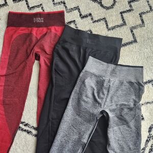 PINK Victoria's Secret Leggings Set - Red, Black, and Gray
